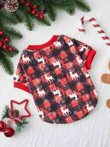 PETSIN 1 Pc Pet Christmas Reindeer Plush Sweatshirt - Multicolor - View 6