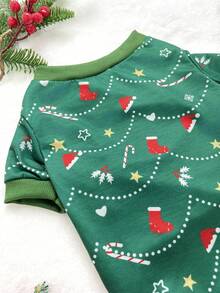PETSIN 1 Buah Sweater Hijau Hewan Peliharaan Kucing & Anjing Motif Pohon Natal, Tanpa Topi - MultiWarna - View 7