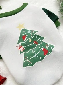 PETSIN 1 Piece Of Green Christmas Tree, Five Pointed Star, Red Christmas Socks, Gingerbread Man Pattern Print, Soft And Comfortable, Warm Pet Clothes - Multicolor - View 6