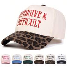 Dealstrict 1pc Women's "Expensive & Difficult" Embroidered Letter Trucker Hat, Casual Baseball Cap, Suitable For Spring, Autumn, Street, Travel, Beach Vacation - Multicolor - View 1