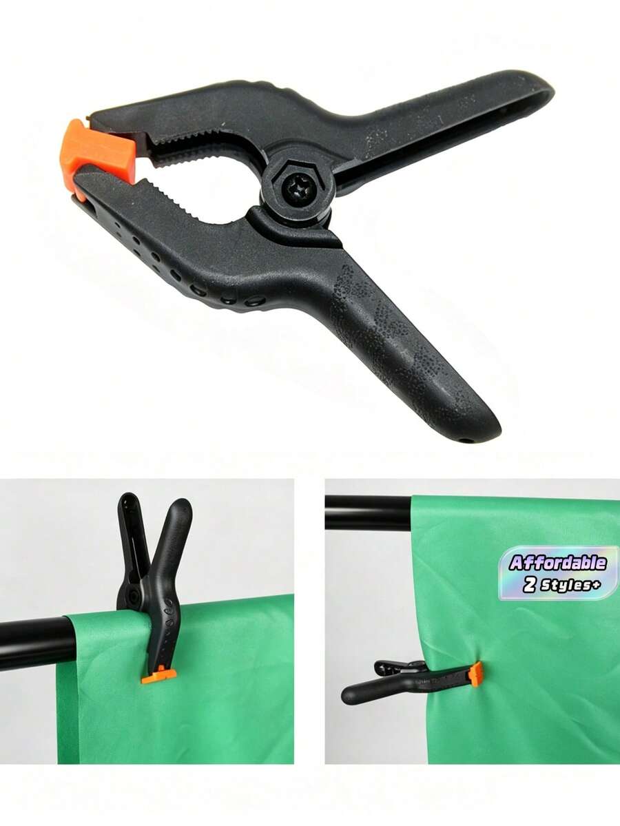 5/10 Pcs,Woodworking A-Shaped Clamp, Plastic Photography Backdrop Cloth, Strong Spring For Clamping, Quick Fixation, A-Type Clamping Device - Black - View 1