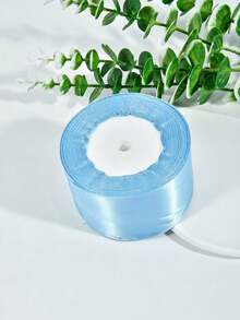 1 Roll 22m Blue Handmade Rose Satin Ribbon, 22mLong Polyester Packaging Ribbon, Home Decor, SceneDecor, Theme Party Decor - Blue - View 10