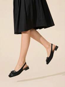 CUCCOO BASICS Fashion Classic Fabric Breathable Comfort Commuter Party Banquet Fall Shoes - Black - View 4