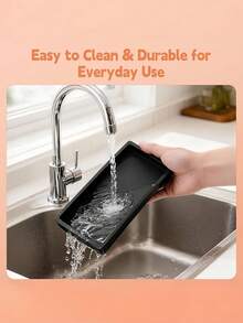 Small Silicone Bathroom Tray, Soap & Sponge Holder, Sink Storage Organizer For Candles, Keys And Small Items - one size fits all - View 6