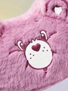 SHEIN X Care Bears Cute 3D Ear Embroidered Plush Bear Handbag, Soft Texture, Spacious, Ideal For Daily Commuting And Casual Outings - Pink - View 6