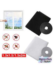 Self-Adhesive Window Screen Mesh Curtain, Anti-Mosquito Fly Insect Barrier For Windows, Kitchen …Doors, Easy Installation, Removable, Breathable, Dust-Proof, Mother's Day Gift, Home Textil - A - View 1