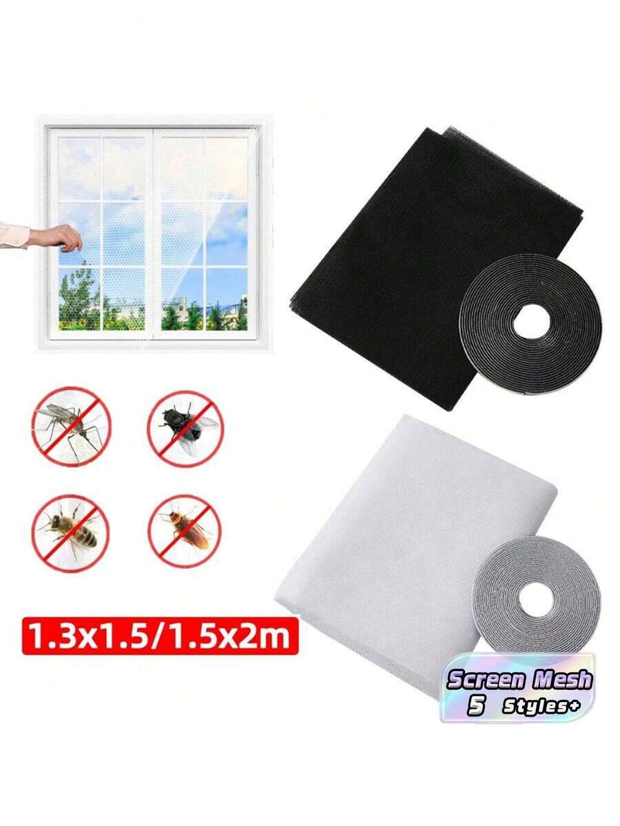 Self-Adhesive Window Screen Mesh Curtain, Anti-Mosquito Fly Insect Barrier For Windows, Kitchen …Doors, Easy Installation, Removable, Breathable, Dust-Proof, Mother's Day Gift, Home Textil - A - View 1
