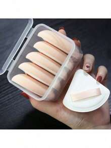 5pcs Round Shape Portable Foundation Powder Puff Drop Shape Beauty Makeup Sponge Blender With Container Triangle Make Up Cosmetic Puff With Case Cushion Puff With Box For Travel Women Makeup Tool,Makeup,Cheap,Room Decor,Vanity,Travel,Bedroom,Makeup - Pink - View 15