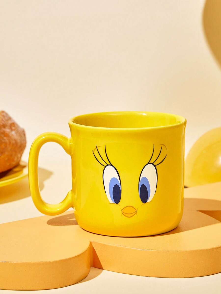 LOONEY TUNES X Joivida 1pc Cute Cartoon Pattern Mug, High Aesthetic Value, Stress Relief - Yellow - View 1