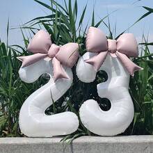 Ins 風格氣球，非常適合成年禮、生日宴會、生日慶祝、週年紀念、求婚裝飾及許多其他場合 - 白粉 - 查看 7