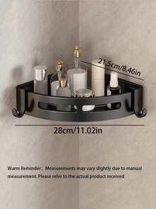 1 buah Rak Organizer Kamar Mandi Gantung Dinding Stainless Steel Dekorasi Kamar Mandi Rumah Aksesoris Kamar Mandi Organizer Kamar Mandi Penyimpanan Perlengkapan Sekolah - Hitam - View 10
