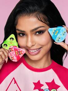 THE POWERPUFF GIRLS X SHEIN Pack Of 6, Powerpuff Girls Printed Loose Powder Puff Ultra Soft Makeup Sponge, Facial Mixer For Dry Powder, Setting Use - Multicolor - View 2