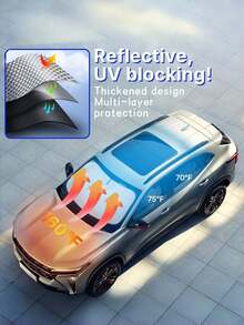 1 Piece Stay Cool And Protected With 1pc Car Sunshade For Summer - Silver 1 - View 7