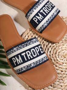 VACAZURE Women's Flat Sandals - Navy Blue - View 3