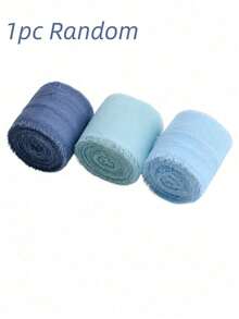 3 Rolls Chiffon Ribbon Gray Mist Light Blue, 1.5in X 21yd Pleated Tassel Silk Ribbon For Gift Wrapping Wedding Baby Shower - blue - View 10
