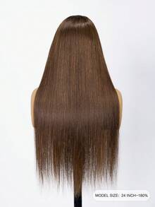 ALL READY WIG 巧克力棕色骨直人髮假髮 180%密度 7x5蕾絲前額 預拔髮巴西原色處女髮假髮 女款 自然髮線 無需膠水 100%人髮 - S4 - 查看 5