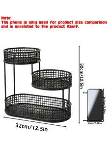 1 chiếc giỏ đựng trái cây bằng kim loại 3 tầng, giỏ lưu trữ sắt nhiều tầng, giỏ trưng bày và lưu trữ trái cây rau củ trên mặt bếp - Nhiều màu - Xem 4