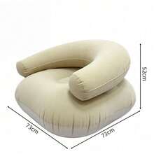 1Pc 73x73x52cm Flocked PVC Inflatable Sofa U Shaped Portable Armchair With Backrest Solid Color For Indoor Outdoor Living Room Camping Hot . . - Multicolor - View 7