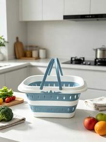Large Wall Mounted Laundry Basket With Handle - Durable Plastic, Space Saving Bathroom And Bedroom Storage Basket, Rectangular, Laundry Basket - View 2