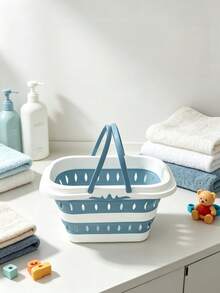 Large Wall Mounted Laundry Basket With Handle - Durable Plastic, Space Saving Bathroom And Bedroom Storage Basket, Rectangular, Laundry Basket - View 6