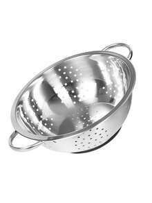 Stainless Steel Rice Washing Sieve With Foot Basin, Double Ear, Rice Washing And Vegetable Draining Bowl, Fruit Basket, Rice Bowl, Fruit Basket 24CM - silver - View 10