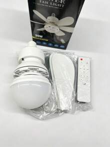 Multi‑Function Remote Control Ceiling Fan Light Combo, 30W LED Fan Lamp With E27 Base, Adjustable Fan, White Ceiling Light For Living Room, Kitchen And Office - one-size - View 9