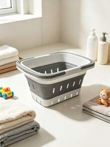Large Wall Mounted Laundry Basket With Handle - Durable Plastic, Space Saving Bathroom And Bedroom Storage Basket, Rectangular, Laundry Basket - View 8