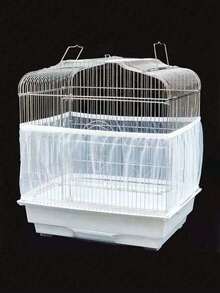 1pc Extra Large Bird Cage Splash Guard, Breathable Mosquito Net Cover With Seed & Feather Catcher For Square And Round Parrot Cages - Multicolor - View 7
