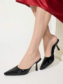 CUCCOO CHICEST Women's Pointed Toe Daily Versatile Fashion High Heels Fall Shoes - Black - View 4