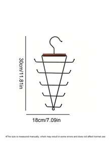 Solid Wood V-Shaped Double-Sided Hanger Storage Rack With Hooks, Hanging Hangers With Multiple Hooks, Saving Space And Multifunctional Dormitory Storage. - Multicolor - View 3