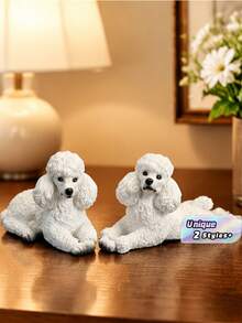 2Pcs Rustic White Bird Sculpture Resin Statue Country Style Living Room Entryway Decor Gift - multicolor - View 1