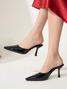 CUCCOO CHICEST Women's Pointed Toe Daily Versatile Fashion High Heels Fall Shoes - Black - View 2
