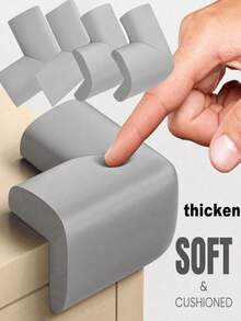 8/12pcs Anti-Collision Strips, Corner Cushion Pads, Home Furniture Anti-Collision Wall Stickers, Table Edge Soft Covers, Edge & Corner Protection Wraps - grey - View 3