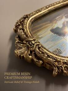 1Pc European Vintage Carved Resin Wall‑Mount Photo Frame Decor Ornament - Multicolor - View 15