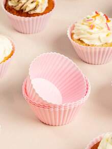 2/12/30/50PCS Reusable Silicone Muffin Cups, Cupcake Cakes, Colorful Muffin Liners DIY Baking Cups, Multicolor, Color In Random - Multicolor - View 6