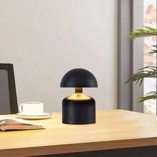 1PC Cordless Touch LED Lamp,Macaron Mushroom Design,Modern Gift For Girls,3‑Color Dimmable,Rechargeable Bedside Night Light,For Bedroom Living Room Home Decor & Gift, Black Color Options - Multi-color - View 8