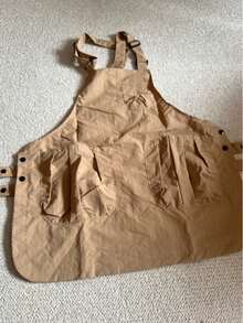Double-Sided Water Resistant Apron With Large Pockets, Unisex Adjustable Lightweight Work Smock, Kitchen, Barber, Painting, Catering, Milk Tea & Coffee Shop Uniform - Double-sided beige - View 6