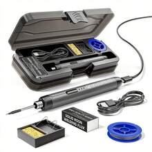 1‑Pack Cordless Soldering Iron, USB Rechargeable Soldering Tool With 3‑Level Temperature Adjustment, Comes With Flux, Stand And Storage Case For DIY Electronic Repair - Multicolor - View 12