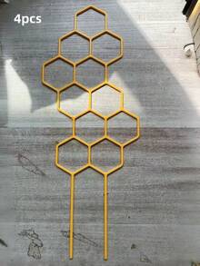 重型植物攀爬格子架，可調節防鏽園藝支撐樁，耐用易安裝，適用於室內陽台、戶外露台、陽台、庭院，藤蔓與鐵線蓮理想選擇 - 蜂窩黃色 - 查看 7