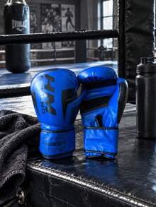 Adult Boxing Gloves, Muay Thai And Kickboxing Training Gloves, Combat Fighting Gloves, Protective Gear Gloves. - Blue - View 7