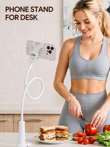 Length360-Degree Universal Flexible Hose Phone Mount, Hands-Free Tablet Stand, Stable, Anti-Shake, Adjustable Angle, Clip-On Design For Desks And Nightstands, Ideal For Watching Shows, Working, And Studying 70 Cm - Classic - View 3