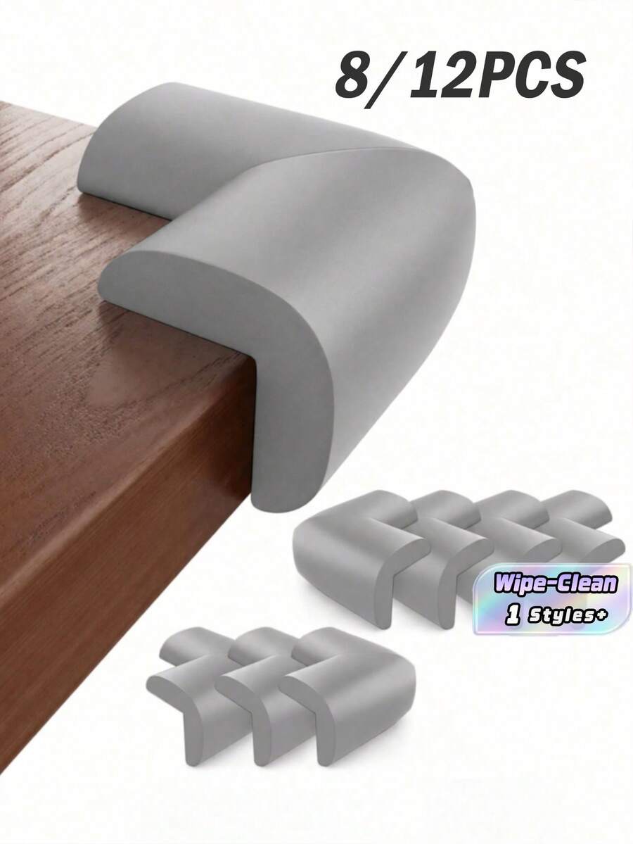 8/12pcs Anti-Collision Strips, Corner Cushion Pads, Home Furniture Anti-Collision Wall Stickers, Table Edge Soft Covers, Edge & Corner Protection Wraps