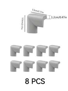 8/12pcs Anti-Collision Strips, Corner Cushion Pads, Home Furniture Anti-Collision Wall Stickers, Table Edge Soft Covers, Edge & Corner Protection Wraps - grey - View 14