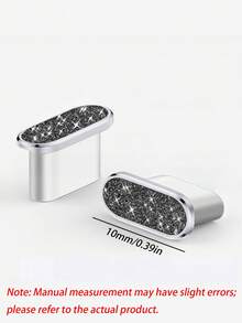 1pc Diamond Glitter Dust Plug, Compatible With IPhone 17 Pro Max, 16 Pro Max, 15 Pro Max, 16 Plus, 15 Plus, 17Air, Type‑C Phone Charging Port Dust Plug - Multicolor - View 3