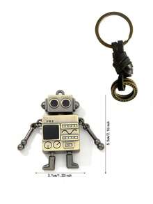 1pc Retro Creative Gift Robot Decor Keychain For Men Back To School - multicolor - View 7