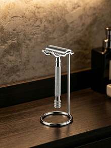 Safety Razor Holder, Stainless Steel Shaving Brush Stand, Luxury Men's Travel Razor Holder - 4.7 Inches (12 Cm), Suitable For Most Various Razors - silver - View 8