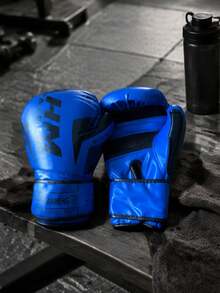 Adult Boxing Gloves, Muay Thai And Kickboxing Training Gloves, Combat Fighting Gloves, Protective Gear Gloves. - Blue - View 9