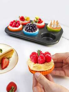 2/12/30/50PCS Reusable Silicone Muffin Cups, Cupcake Cakes, Colorful Muffin Liners DIY Baking Cups, Multicolor, Color In Random - Multicolor - View 4