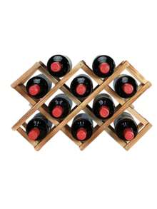 10/5‑Bottle Multi‑Functional Retro Wine Rack, Stackable Freestanding Wine Holder, Expandable Countertop Wine Storage Organizer For Home Bar, Kitchen, Wine Cabinet Display - Classic Retro Color - View 7