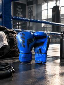 Adult Boxing Gloves, Muay Thai And Kickboxing Training Gloves, Combat Fighting Gloves, Protective Gear Gloves. - Blue - View 8